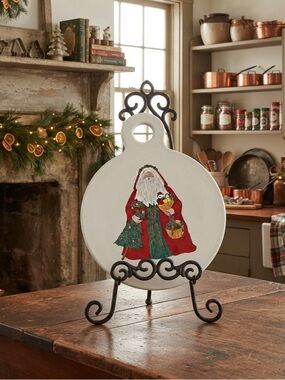 1993 collectible ceramic trivet featuring Santa Claus from Marshall Field's